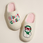 Wholesale holiday Chillin Embroidered Snowman Slippers Pack Rubber Bottom Non S