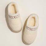 Wholesale sherpa Slippers Removable Puffy Bow delicate floral embroidery Pack Pl