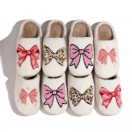 Wholesale sOLMERE Slippers Plush Bow Slide Slippers Step into pure indulgence So