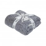 Wholesale solmere Blanket White Bordered Solid Heathered Color Blanket Wrap your