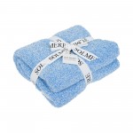 Wholesale solmere Blanket White Bordered Solid Heathered Color Blanket Wrap your