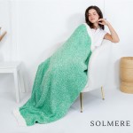 Wholesale solmere Blanket White Bordered Solid Heathered Color Blanket Wrap your