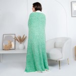 Wholesale solmere Blanket White Bordered Solid Heathered Color Blanket Wrap your