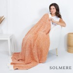 Wholesale solmere Blanket White Bordered Solid Heathered Color Blanket Wrap your