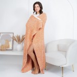 Wholesale solmere Blanket White Bordered Solid Heathered Color Blanket Wrap your