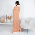Wholesale solmere Blanket White Bordered Solid Heathered Color Blanket Wrap your