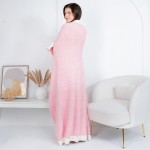 Wholesale solmere Blanket White Bordered Solid Heathered Color Blanket Wrap your
