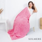 Wholesale solmere Blanket White Bordered Solid Heathered Color Blanket Wrap your