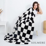 Wholesale solmere Blanket Checkered Print Blanket Wrap yourself pure indulgence