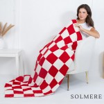 Wholesale solmere Blanket Checkered Print Blanket Wrap yourself pure indulgence