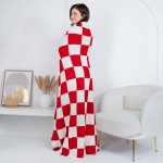 Wholesale solmere Blanket Checkered Print Blanket Wrap yourself pure indulgence