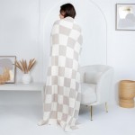 Wholesale solmere Blanket Checkered Print Blanket Wrap yourself pure indulgence