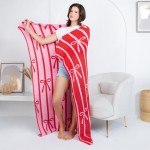 Wholesale solmere Blanket Striped Bow Blanket Wrap yourself pure indulgence Solm