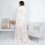 Wholesale solmere Blanket Elegant Bow Print Blanket Wrap yourself pure indulgenc