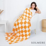 Wholesale solmere Blanket Checkered Print Blanket Wrap yourself pure indulgence