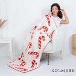 Wholesale solmere Blanket Christmas Candy Cane Blanket Wrap yourself pure indulg