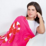 Wholesale solmere Blanket Christmas Candy Cane Bow Blanket Wrap yourself pure in