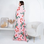 Wholesale solmere Blanket Candy Cane Green Bow Blanket Wrap yourself pure indulg