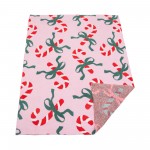 Wholesale solmere Blanket Candy Cane Green Bow Blanket Wrap yourself pure indulg