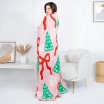 Wholesale solmere Blanket Christmas Tree Bows Blanket Wrap yourself pure indulge