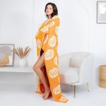Wholesale solmere Blanket Pumpkin Print Blanket Wrap yourself pure indulgence So