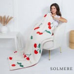 Wholesale solmere Blanket Cherry Print Blanket Wrap yourself pure indulgence Sol