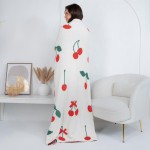 Wholesale solmere Blanket Cherry Print Blanket Wrap yourself pure indulgence Sol