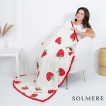 Wholesale solmere Blanket Cherry Print Blanket Wrap yourself pure indulgence Sol
