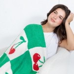 Wholesale solmere Blanket Checked Cherries Blanket Wrap yourself pure indulgence