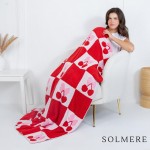 Wholesale solmere Blanket Checked Bows Cherries Blanket Wrap yourself pure indul