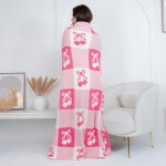 Wholesale solmere Blanket Pink Checkered Bows Cherries Blanket Wrap yourself pur