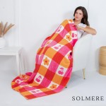 Wholesale solmere Blanket Checkered Flowers Cherries Blanket Wrap yourself pure