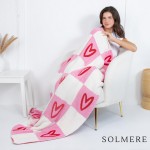 Wholesale solmere Blanket Checkered Hearts Blanket Wrap yourself pure indulgence