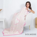 Wholesale solmere Blanket Mixed Hearts Blanket Wrap yourself pure indulgence Sol