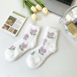 Wholesale soft Plush Knit Fruit Flower Socks pack One Fits Most Adult Assorted C