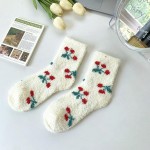 Wholesale soft Plush Knit Fruit Flower Socks pack One Fits Most Adult Assorted C