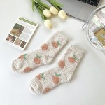 Wholesale soft Plush Knit Fruit Flower Socks pack One Fits Most Adult Assorted C