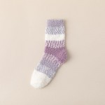 Wholesale soft Plush Knit Stripe Socks pack One Fits Most Adult Assorted Colors