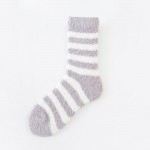 Wholesale soft Plush Knit Stripe Socks pack One Fits Most Adult Assorted Colors