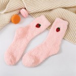 Wholesale soft Plush Knit Embroidered Fruit Socks pack One Fits Most Adult Assor
