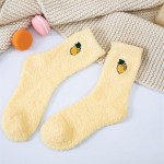Wholesale soft Plush Knit Embroidered Fruit Socks pack One Fits Most Adult Assor