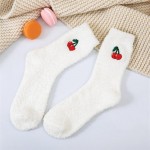 Wholesale soft Plush Knit Embroidered Fruit Socks pack One Fits Most Adult Assor