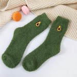 Wholesale soft Plush Knit Embroidered Fruit Socks pack One Fits Most Adult Assor