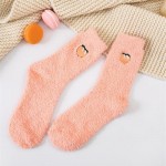 Wholesale soft Plush Knit Embroidered Fruit Socks pack One Fits Most Adult Assor