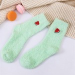 Wholesale soft Plush Knit Embroidered Fruit Socks pack One Fits Most Adult Assor