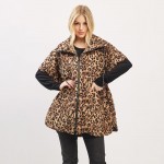 Wholesale oversized Leopard Puffer Vest One Fits Most Polyester