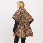 Wholesale oversized Leopard Puffer Vest One Fits Most Polyester
