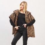 Wholesale oversized Leopard Puffer Vest One Fits Most Polyester