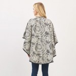 Wholesale circular Typography Print Pull Through Poncho One Fits Most Polyester