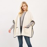 Wholesale knit Kimono Hood Pockets One Fits Most Polyester